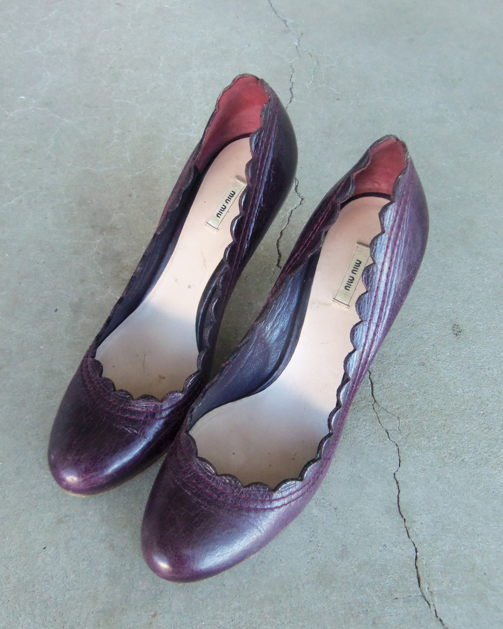 Miu Miu Scalloped Kitten Heels